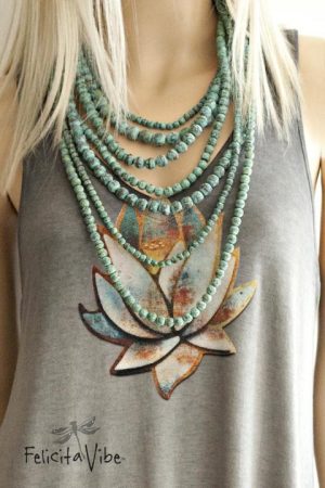 Turquoise Colored Beaded Necklace