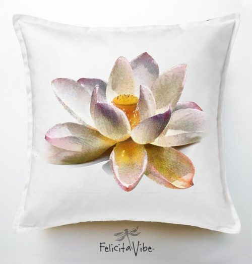White Lotus 20X20 Throw Pillow Cover - Felicita Vibe® - felicitavibe.com